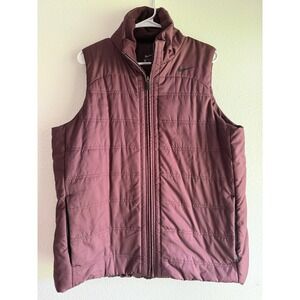 Nike Men's XL Burgundy Puffer Vest Polyester Fill Repel Full Zip Pockets